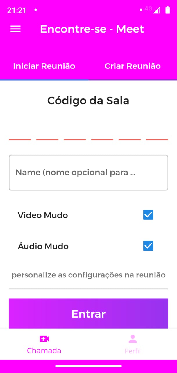 imagem da tela de agenda do app